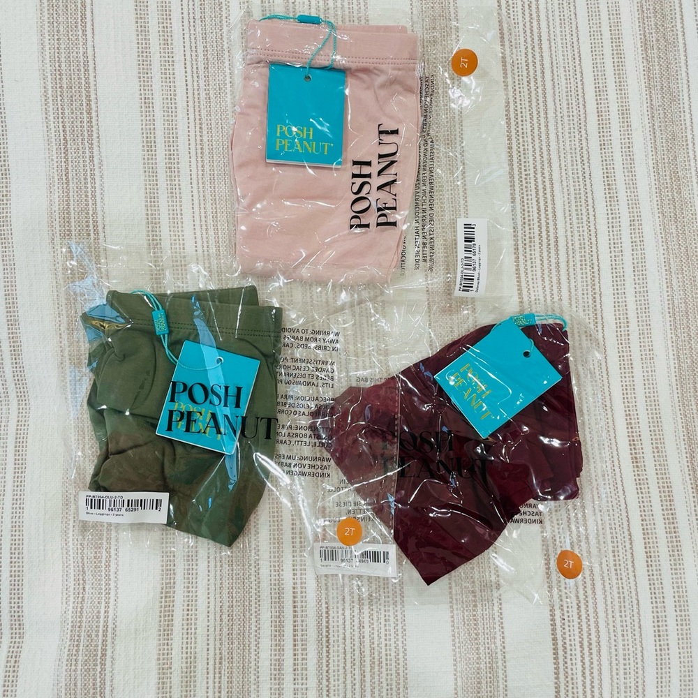 NWT Posh Peanut Leggings - Olive, Sangria, and Delaney Blush